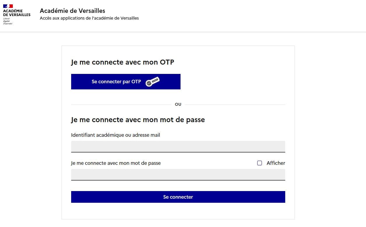 Interface de la messagerie Webmail Versailles