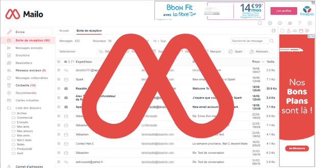 Interface de Mailo (Netcourrier)